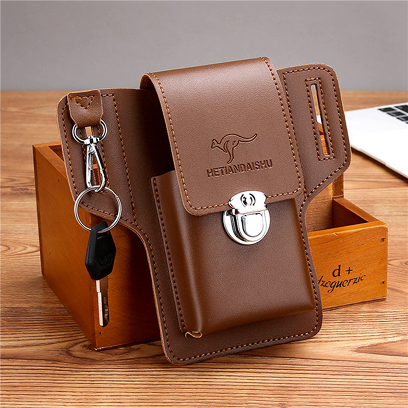 Leather Classic Strap - حقيبة بحزام الهاتف للرجال حقائب الهاتف