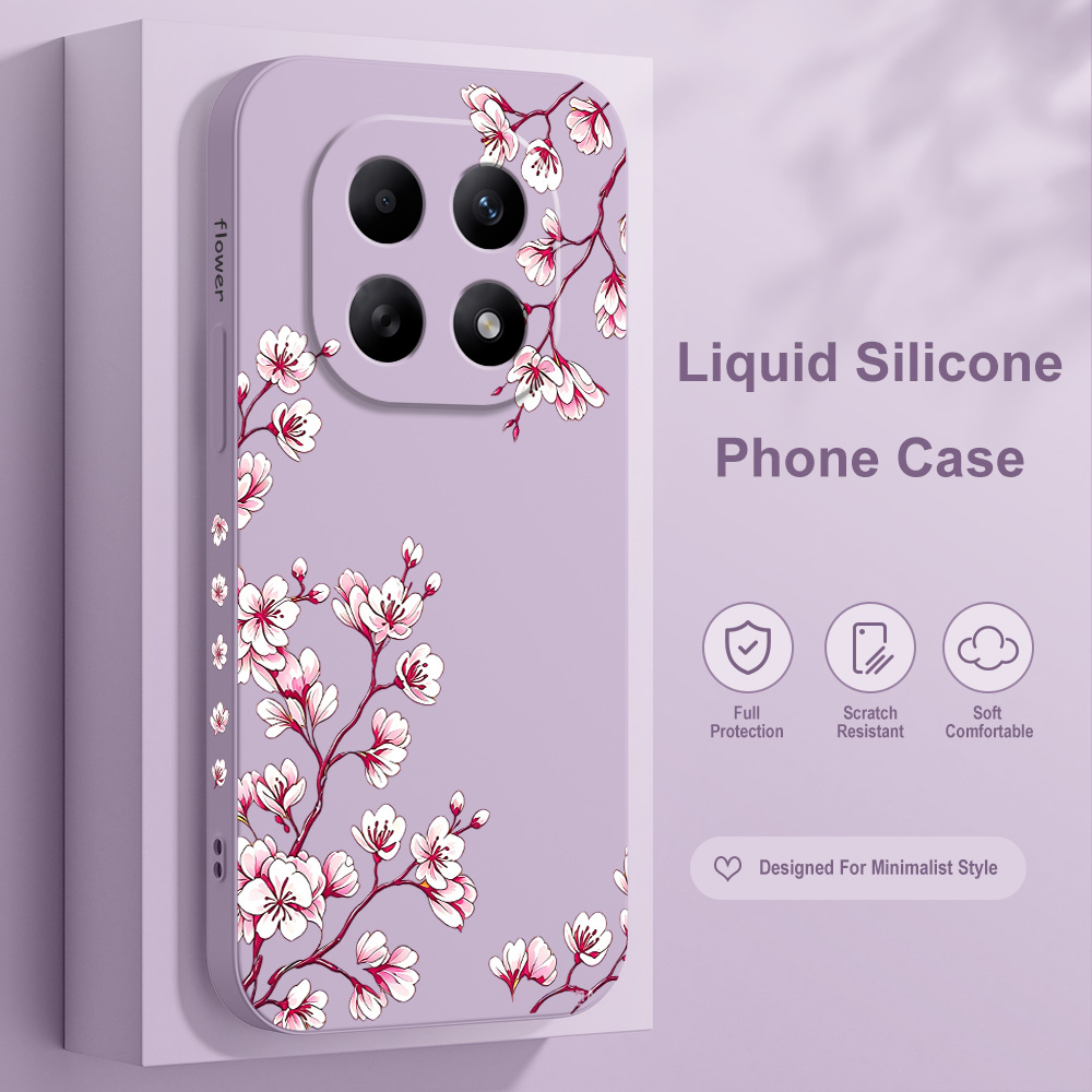 Xiaomi Redmi Note 13 - غطاء هاتف بتصميم أزهار الساكورا لهواتف